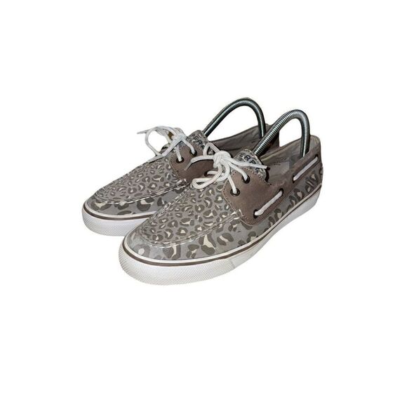 Sperry Top-Sider 9771643 Leopard Taupe Boat Deck Loafers Shoes Women's US 8.5 M - Picture 2 of 10